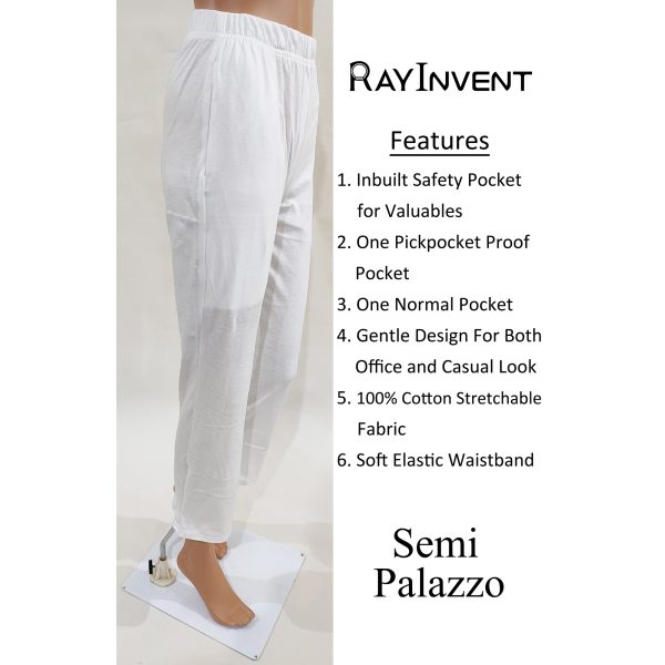 Semi Palazzo with Inbuilt Safety Pocket with Lock System to Avoid Theft